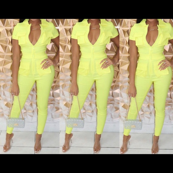 Bright Yellow Jumpsuit - Picture 1 of 1